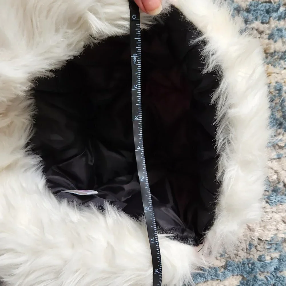 High Visibility Neon White Fur Aviator Winter Trooper Hat - Neon Pink Large